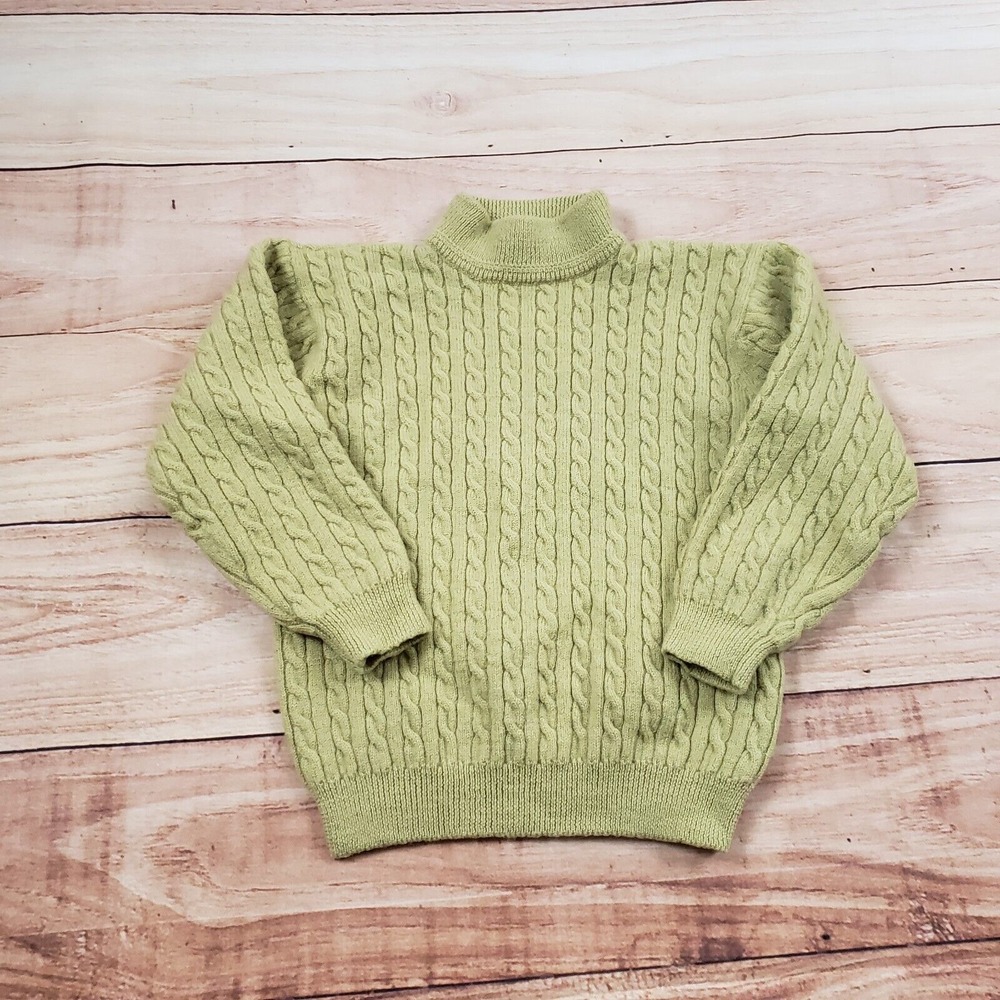 VINTAGE Idana‎ Sweater Womens Medium Yellow Cable Knit Wool Preppy Ladies M